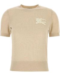 Burberry - Sand Wool Blend Sweater - Lyst