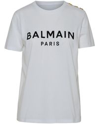 Balmain - Flocked Paris T-shirt - Lyst