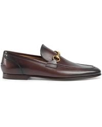 Gucci - Jordaan Shoes Dark Leather Loafers Bit 406994 (GGM1706) - Lyst