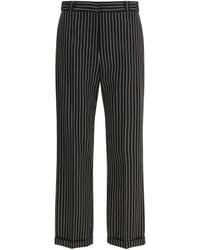 Tom Ford - Striped Wool And Cotton Pant - Lyst