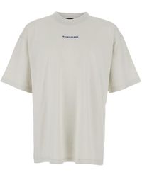 Balenciaga - Crewneck T-Shirt With Logo Lettering On Front And Rear - Lyst