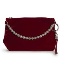 Jimmy Choo - Callie' Burgundy Velvet Bag - Lyst