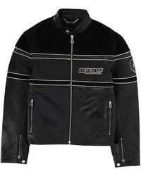 Belstaff - Leather Moto Jacket With Stand Collar - Lyst