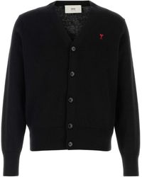 Ami Paris - Buttoned V-Neck Cardigan - Lyst