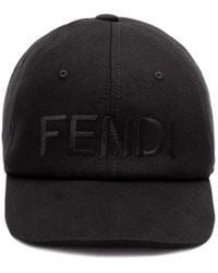 Fendi - Rome Embroidery Cotton Baseball Cap Accessories - Lyst