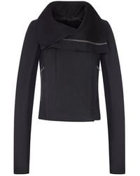 Rick Owens - Biker Jacket With Wide Wrap Collar - Lyst