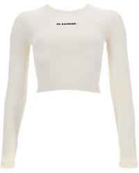 Jil Sander - Cropped Top With Logo - Lyst