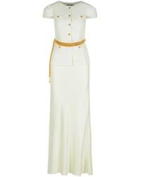 Self-Portrait - Maxi Taffeta Dress With Front Button Closure - Lyst
