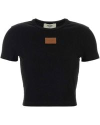 Fendi - Logo Crew Neck Top - Lyst