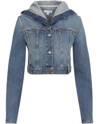 Alaïa - Hooded Denim Jacket - Lyst