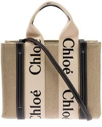 Chloé - Chloã 'Woody' Tote Bag With Shoulder Strap And Ribbon - Lyst