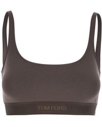Tom Ford - Bralette Top With Scoop Neck And Logo Lettering On The Front - Lyst