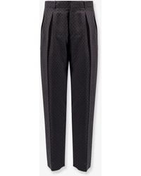 Dior - Dior Polka-Dots Virgin Wool And Alpaca Jacquard Trousers - Lyst