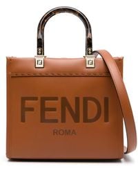 Fendi - Sunshine Small Leather Tote Bag - Lyst
