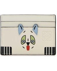 Loewe - Ivory Leather Futurist Cats Card Holder - Lyst