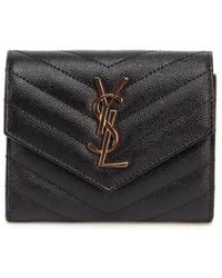 Saint Laurent - 'Cassandre Matelassã' Compact Tri Fold Wallet - Lyst