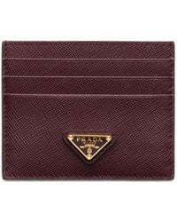Prada - Saffiano Leather Card Holder - Lyst