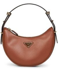 Prada - Cognac Prada Arqué Small Shoulder Bag - Lyst
