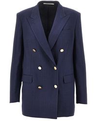 Tagliatore - 'Jasmine' Canvas Double-Breasted Jacket - Lyst
