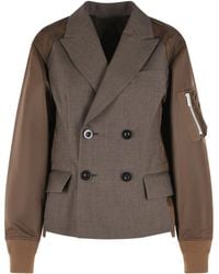 Sacai - Wool Blend Blazer - Lyst