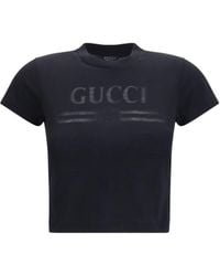Gucci - Cotton Jersey T-Shirt With Devoré Detail - Lyst