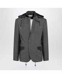 Sacai - Khaki Wool And Nylon Jacket - Lyst