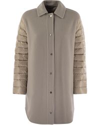 Herno - Coat With Down Sleeves - Lyst