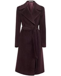 Tagliatore - Burgundy Alpaca And Wool Molly Wrap Coat - Lyst