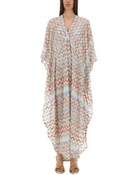 Missoni - Zigzag Lamé 3D Long Caftan - Lyst