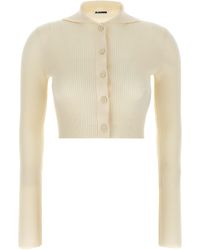Jil Sander - Ribbed Stretch Wool And Viscose Blend Cardigan - Lyst