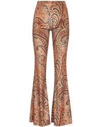 Etro - Paisley Print Stretch Chenille Flared Trousers - Lyst