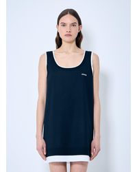 Miu Miu - Knit And Poplin Mini Dress - Lyst