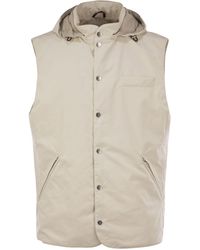 Brunello Cucinelli - Water-Repellent Microfiber Vest With Thermore Padding And Detachable Hood - Lyst