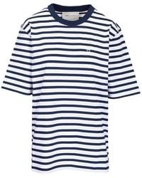 Ami Paris - Ami Quota -Short Sleeves Boxy Fit Mariniere Teeshirt With Ami De Coeur Patch - Lyst