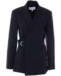 Loewe - Wool Draped Jacket - Lyst