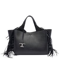 Tod's - T Timeless Mini Leather Tote Bag - Lyst