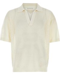 Tシャツ・カットソー PRADA Ivory Silk Blend Polo Shirt Prada Ivory Silk Blend Polo Shirt in White for Men | Lyst