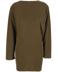 Jacquemus - 'La Robe Mistral' Dress With Boat Neckline And Cut-Out With Draping On The Back - Lyst