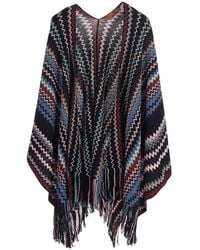 Missoni - V-Neck Cape Tech Fabric Acrylic Coat - Lyst