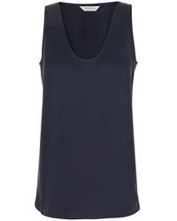 Max Mara - Sleeveless Top With Round Neck Silk Tops - Lyst