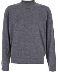 DIESEL - 'K-Valiam' Crewneck Sweater With Logo Embroidery On The Front - Lyst