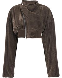 Rick Owens - 'Hollywood' Cropped Jacket With Front Zip Closure - Lyst