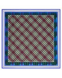 Dries Van Noten - Square Silk Scarf With A Contrasting Check Pattern - Lyst