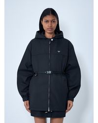 Prada - Re-Nylon Hooded Belted Anorak Jacket - Lyst