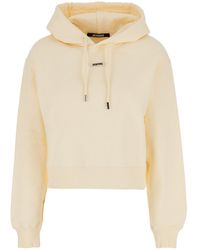 Jacquemus - 'Le Hoodie Gros Grain' Cropped Hoodie With Drawstring Hood And Logo Patch On The Front - Lyst