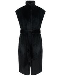 Stand Studio - Stand 'Oaklynn' Sleeveless Reversible Fur Coat With Belt - Lyst