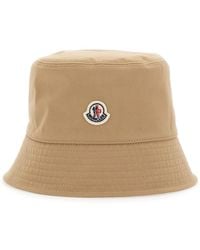 Moncler - Bucket Hat With Dropped Wide Brim And Logo Patch On The Front - Lyst
