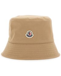 Moncler - Bucket Hat With Dropped Wide Brim And Logo Patch On The Front - Lyst