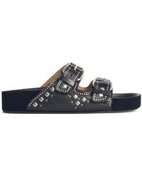 Isabel Marant - 'Lennyo' Leather Slippers - Lyst