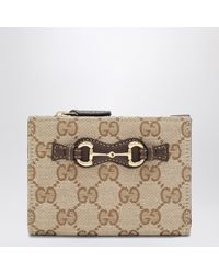 Gucci - Small Wallet With Gg Fabric Horsebit - Lyst
